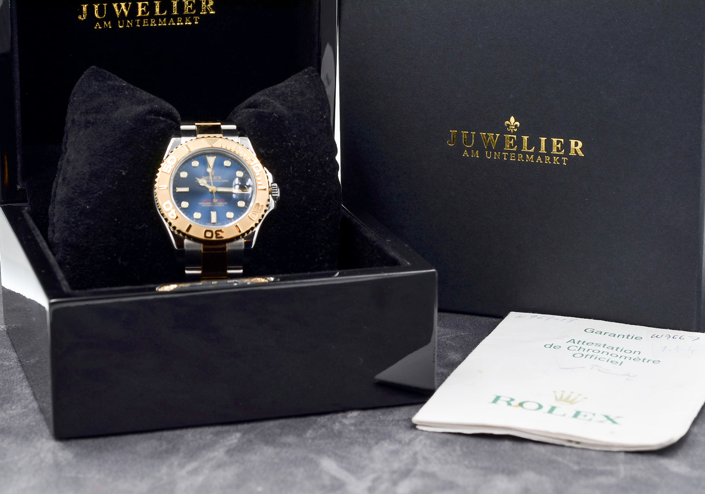Rolex Yacht-Master I Medium I Blue Dial I org. Papers I 168623 I 2003