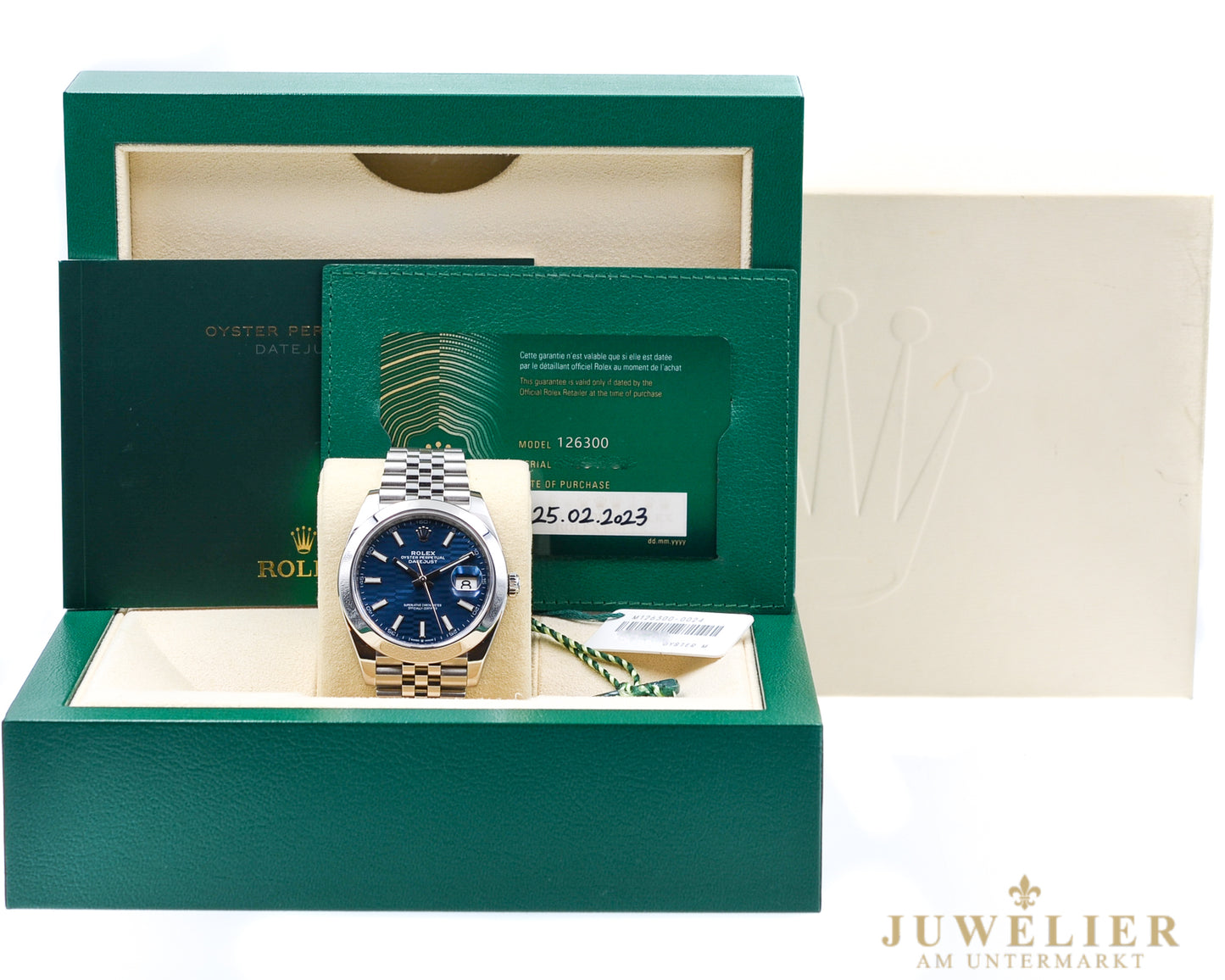 Rolex Datejust 41 I Rare Blue Motiv I Jubilee I Box & Papers I 2023 I Ref. 16300