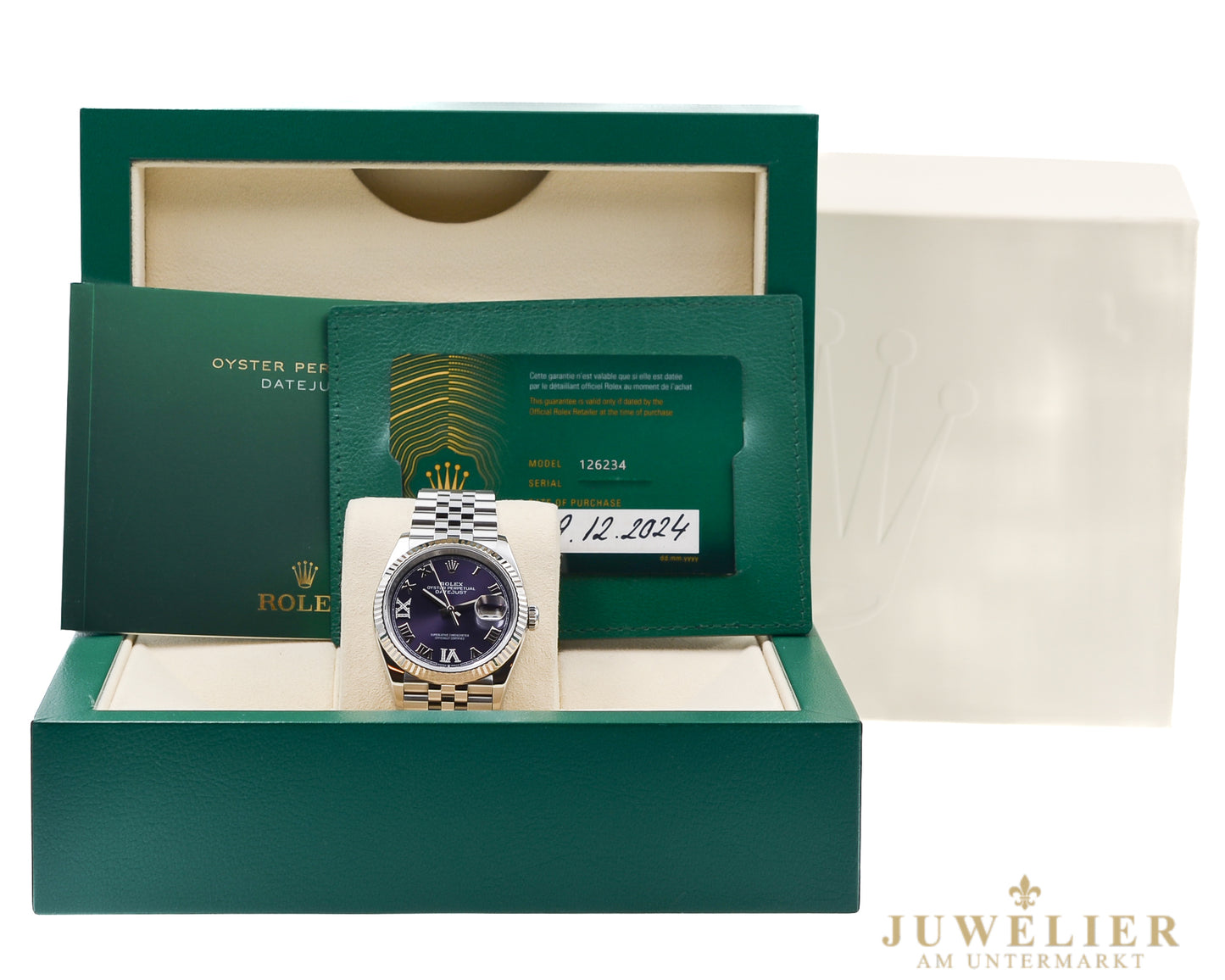 Rolex Datejust 36 I Purple Diamond Dial I Jubilee I Box & Papers I 2024 I 126234
