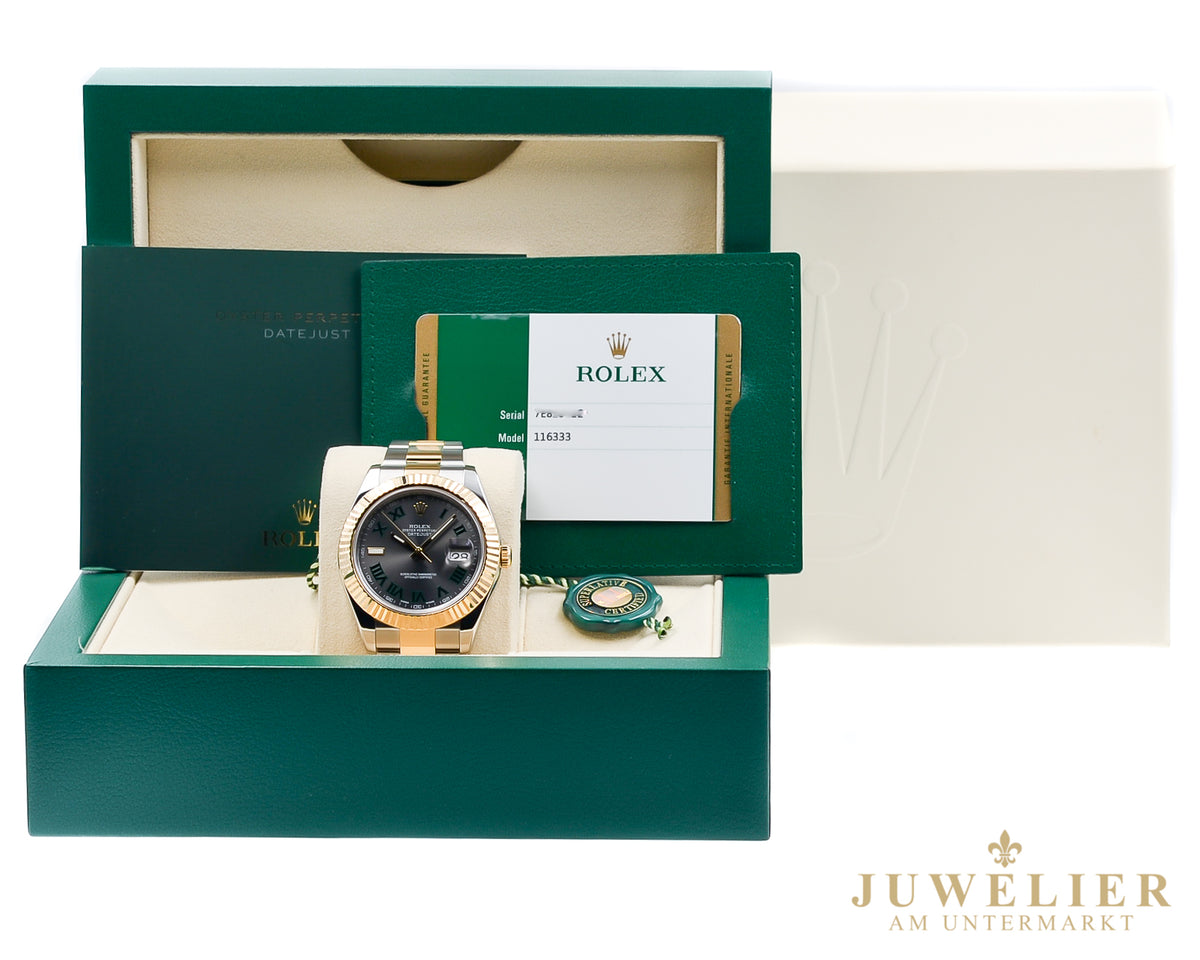 Rolex Datejust II I Wimbledon Dial I Steel / Gold 18kt. I Box & Papers I 2015 Ref. 116333