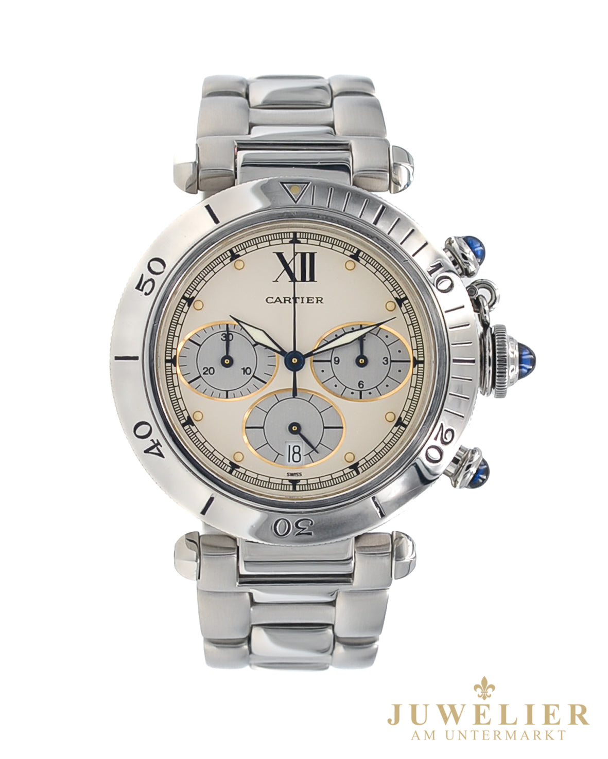 Cartier Pasha I Chronograph I 38 mm I Steel I Quartz I Ref. 4030