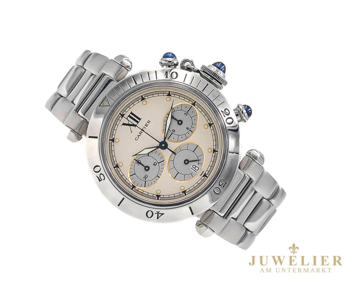 Cartier Pasha I Chronograph I 38 mm I Steel I Quartz I Ref. 4030