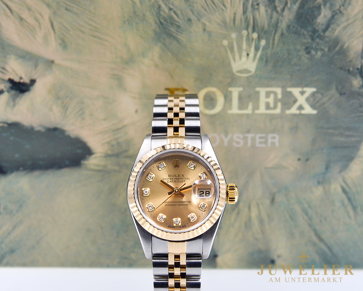 Rolex Lady Datejust I 26mm I Steel Gold 18kt. Jubilee I Diamond Dial I Box & Papers I 2003 I 79173