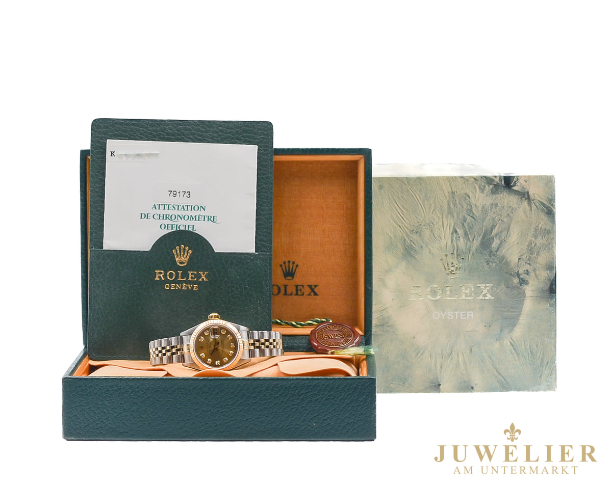 Rolex Lady Datejust I 26mm I Steel Gold 18kt. Jubilee I Diamond Dial I Box & Papers I 2003 I 79173