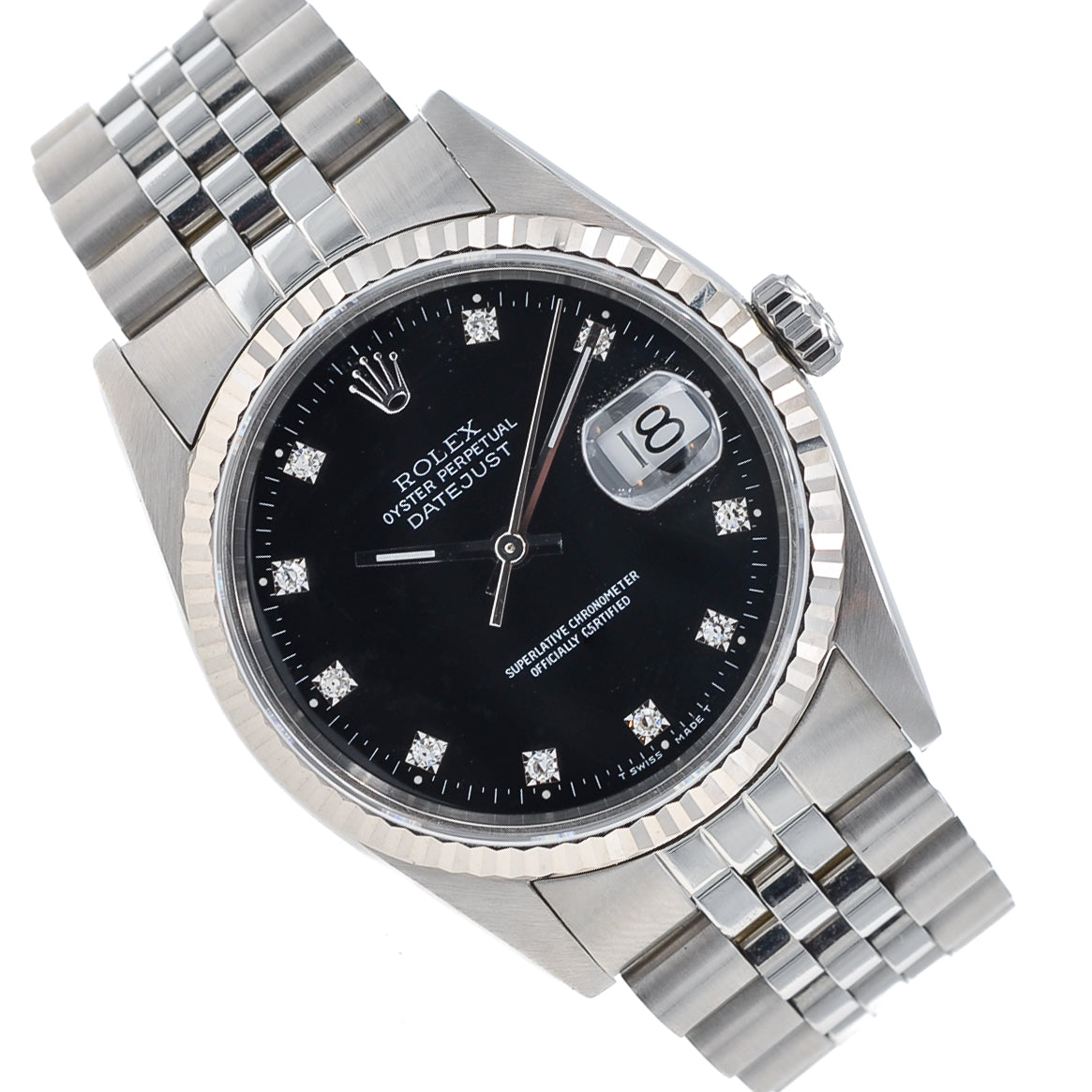 Rolex Datejust 36 Black Diamond Dial I org. Papers I Jubilee I 16234 I 1994