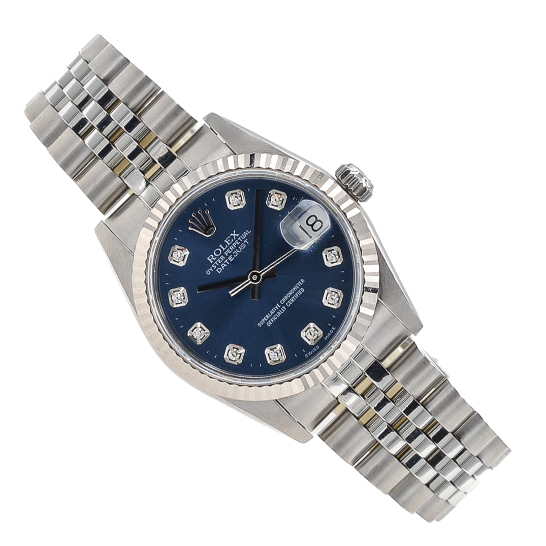 Rolex Datejust 31 I Medium I blue Diamond Dial I org. Papers I 68274