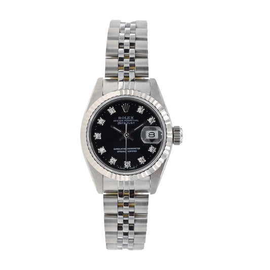 Rolex Lady Datejust 26 I Black Diamond Dial I org. Papers I 69174