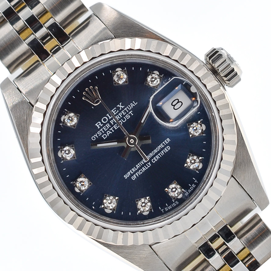 Rolex Lady Datejust 26 I Blue Diamond Dial I org. Papers I 69174