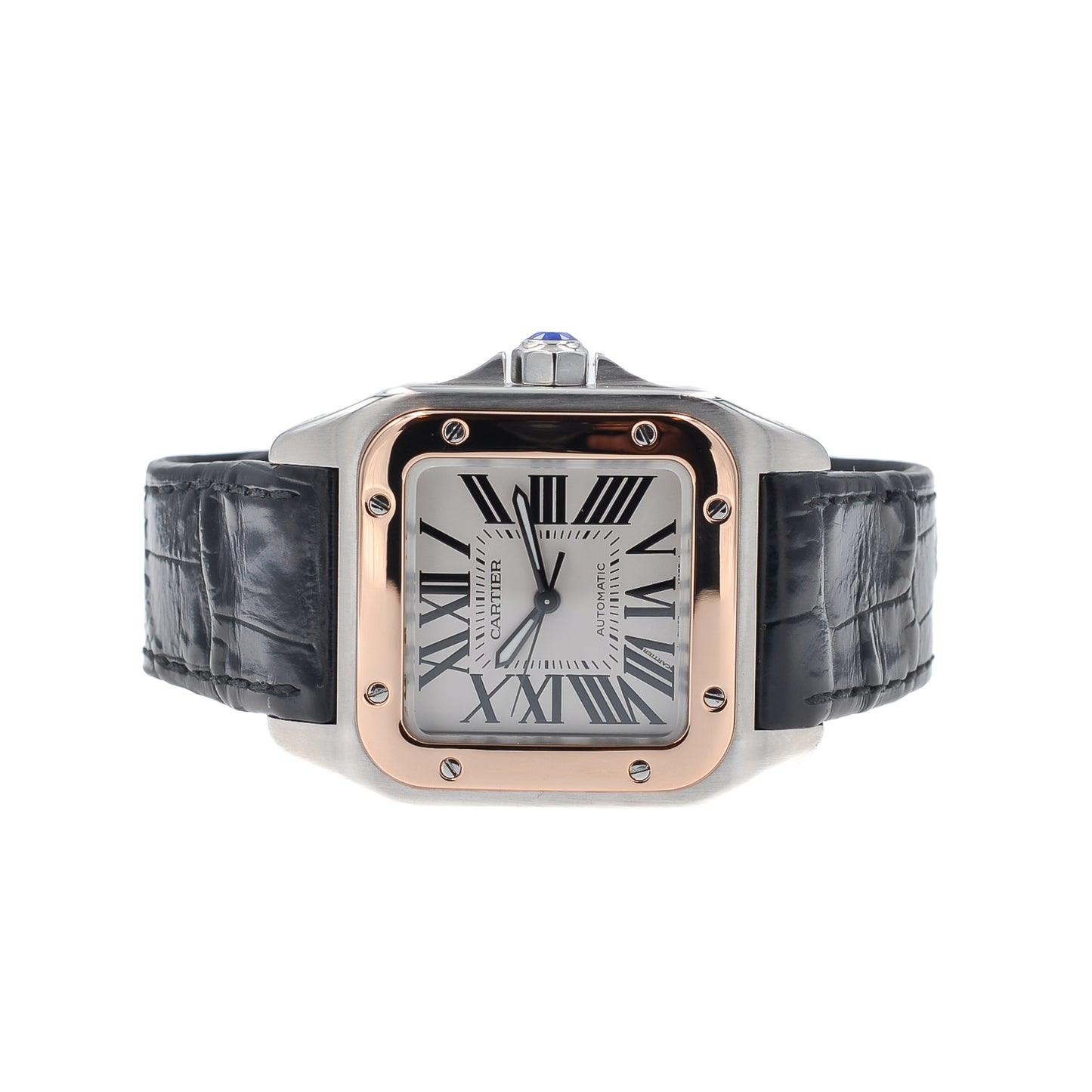 Cartier Santos 100 I Medium I Rosegold Bezel 18kt. I Box & Papers