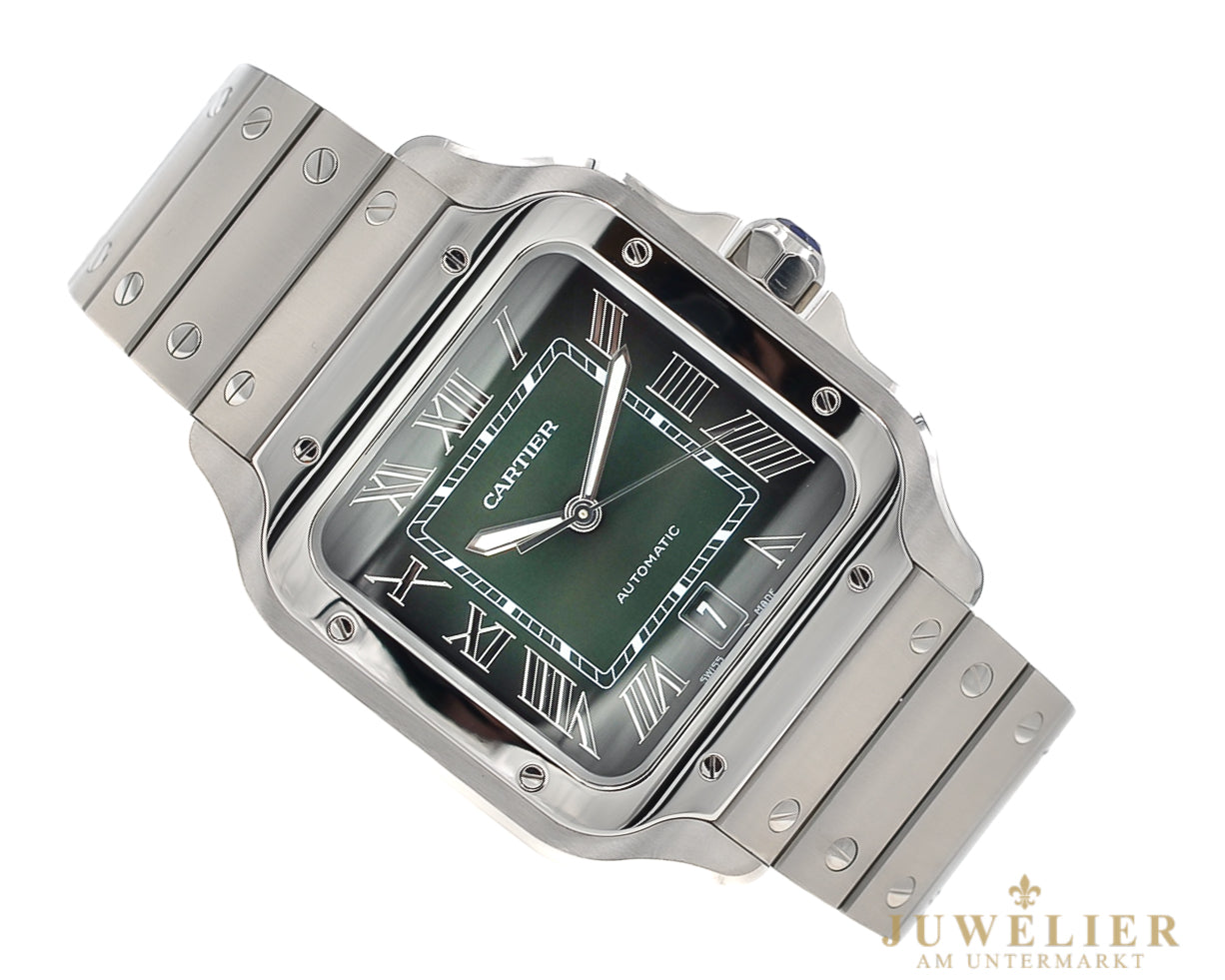 Cartier Santos XL I GREEN Dial I Box & Papers I 2023 I WSSA0062