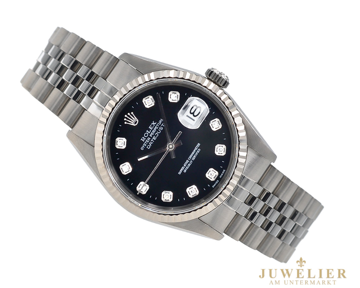 Rolex Datejust 36 I Big Diamond Dial I Jubilee I Box & Papers I 2002 I 16234