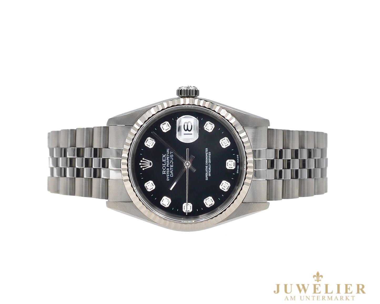 Rolex Datejust 36 I Big Diamond Dial I Jubilee I Box & Papers I 2002 I 16234