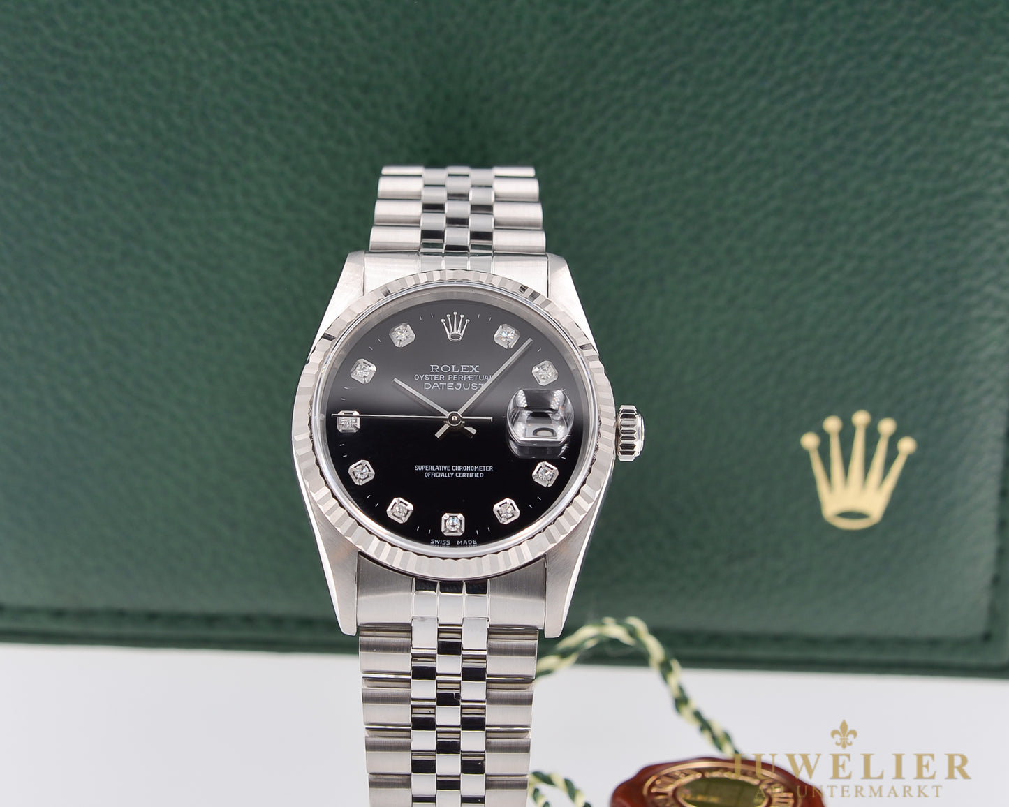 Rolex Datejust 36 I Big Diamond Dial I Jubilee I Box & Papers I 2002 I 16234