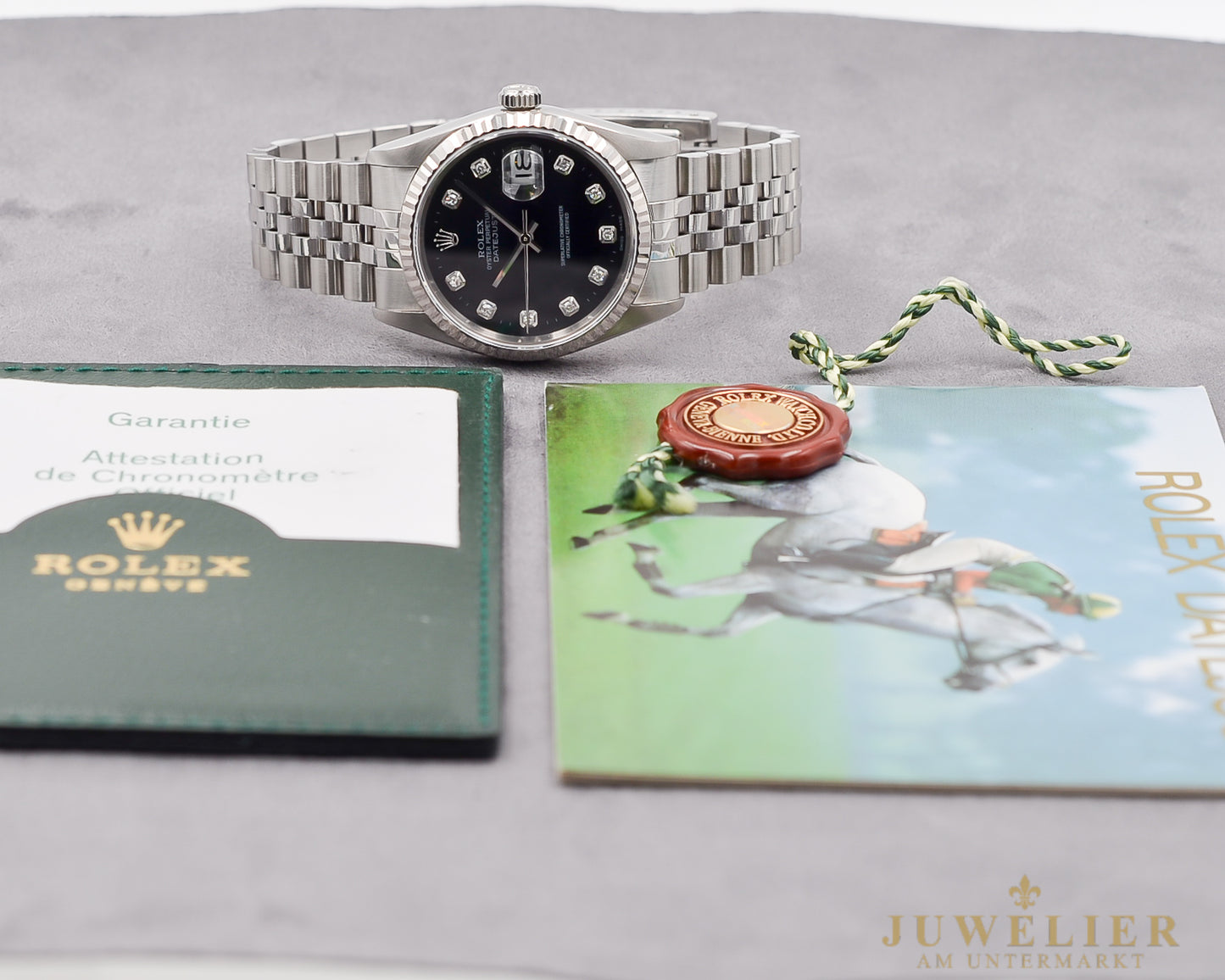 Rolex Datejust 36 I Big Diamond Dial I Jubilee I Box & Papers I 2002 I 16234