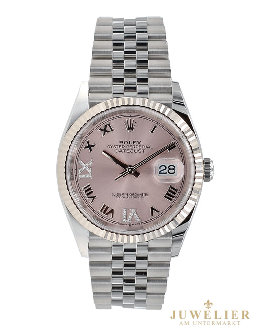Rolex Datejust 36 I Pink Diamond Dial I Jubilee I Box & Papers I 2024 I 126234