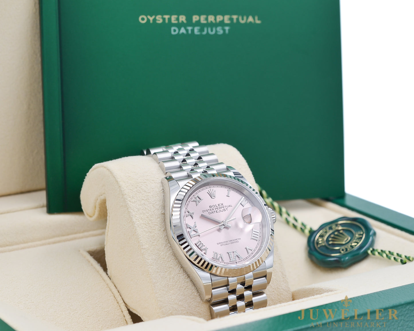 Rolex Datejust 36 I Pink Diamond Dial I Jubilee I Box & Papers I 2024 I 126234
