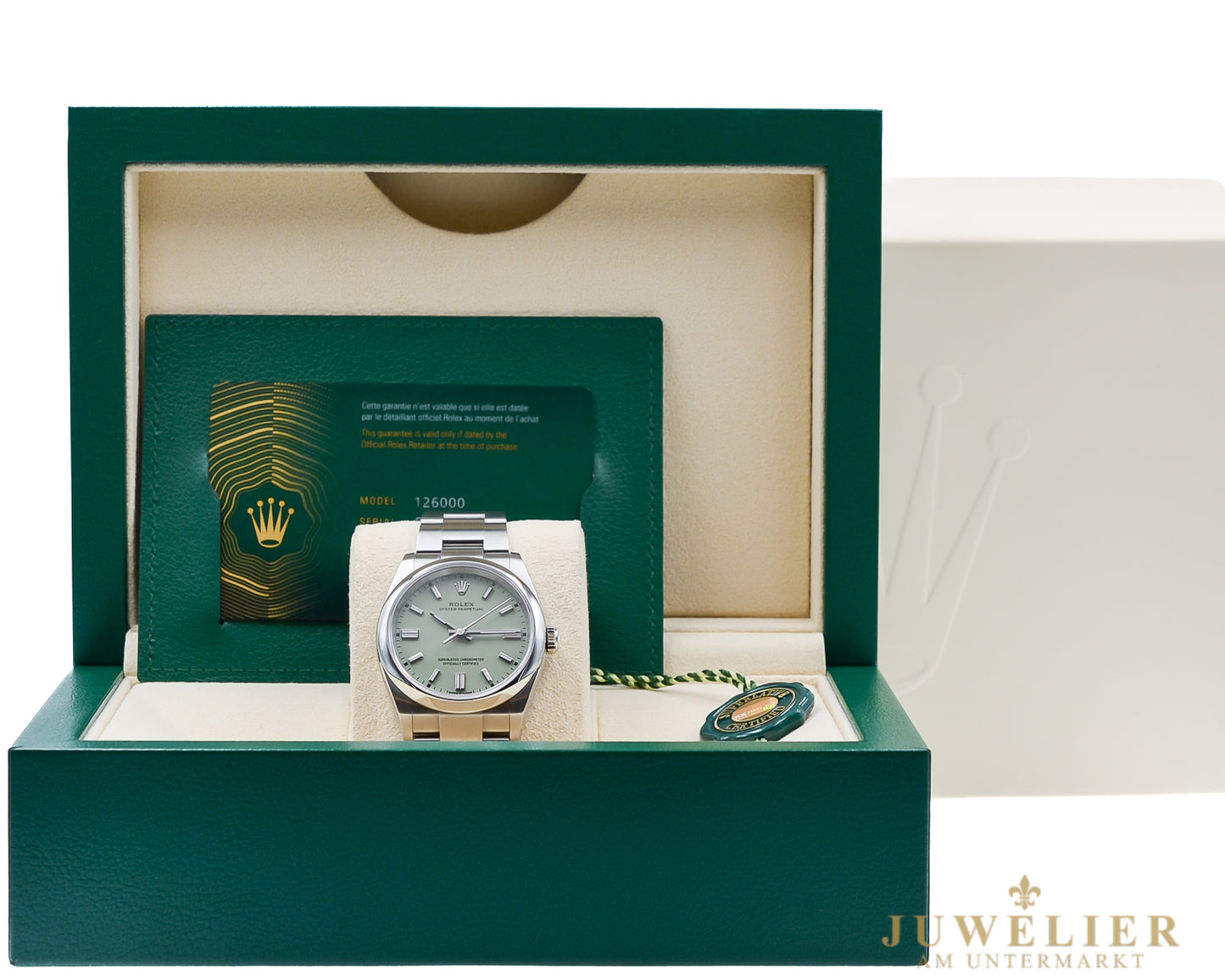 Rolex Oyster Perpetual 36 I Pistachio Dial I Box & Papers I 2025 I 126000
