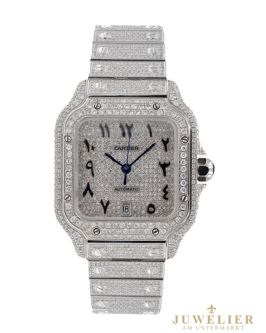 Cartier Santos I Iced Out I Box & papers I After-Market