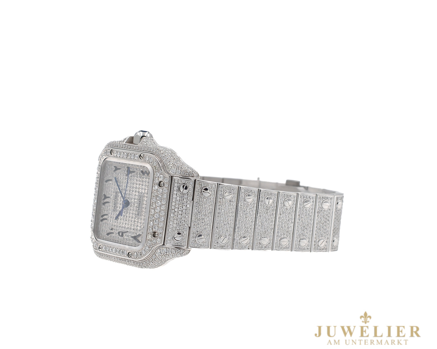 Cartier Santos I Iced Out I Box & papers I After-Market