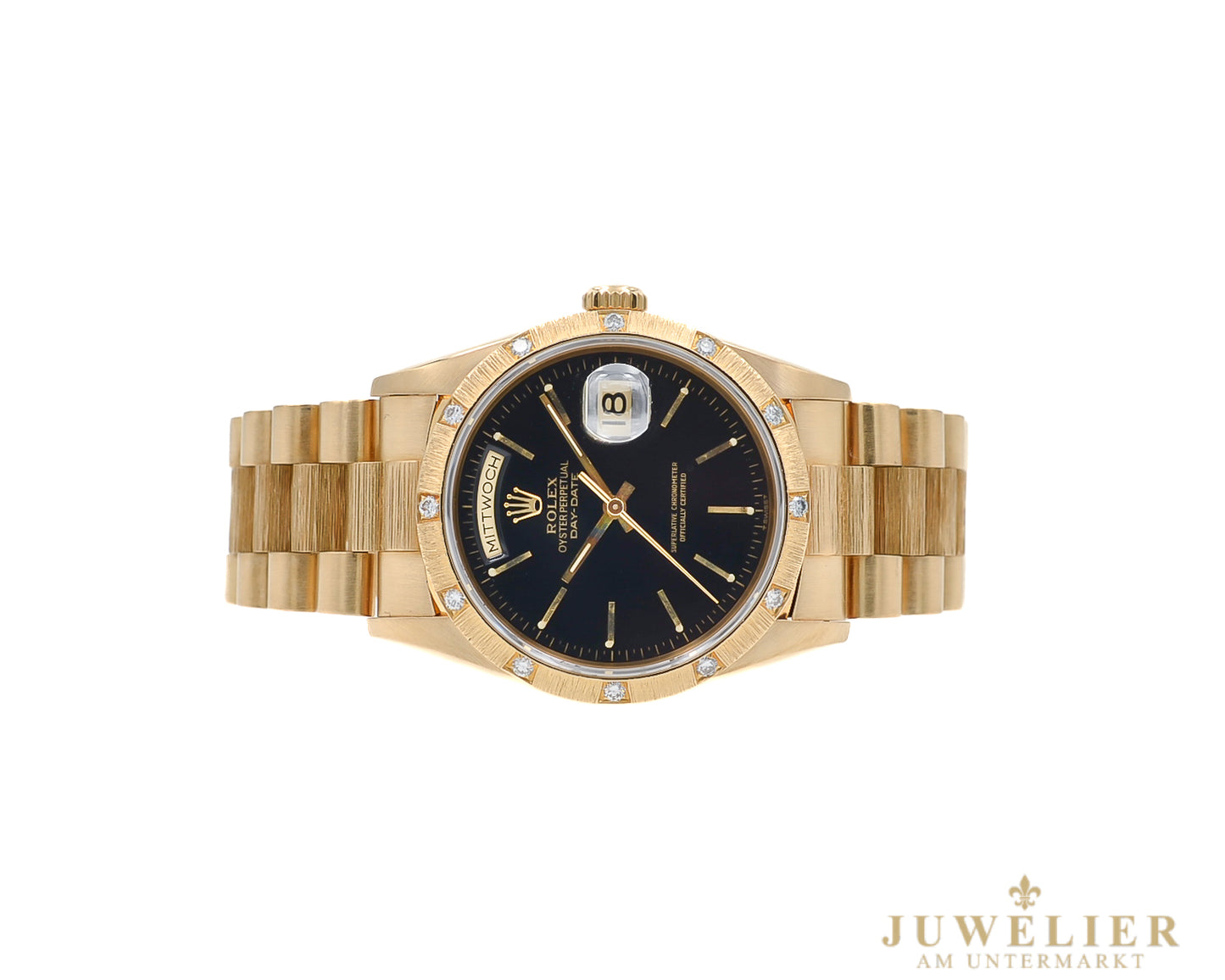 Rolex Day-Date 36 I Borke I Rare Diamond Bezel I Yellowgold 18kt. I Ref. 18248