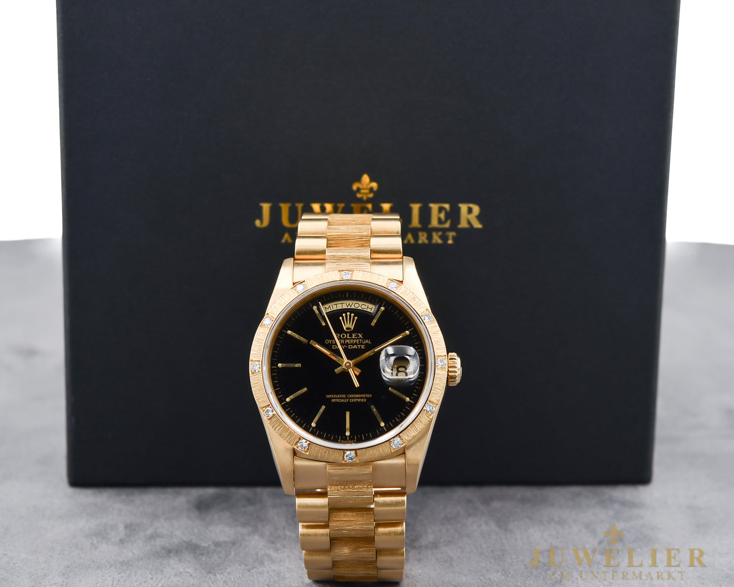 Rolex Day-Date 36 I Borke I Rare Diamond Bezel I Yellowgold 18kt. I Ref. 18248