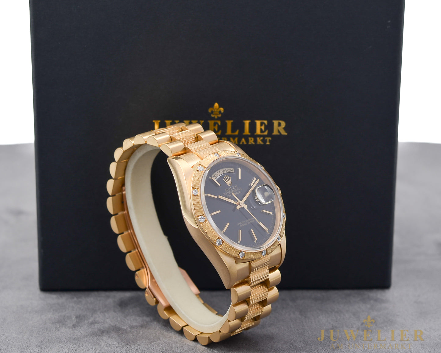 Rolex Day-Date 36 I Borke I Rare Diamond Bezel I Yellowgold 18kt. I Ref. 18248