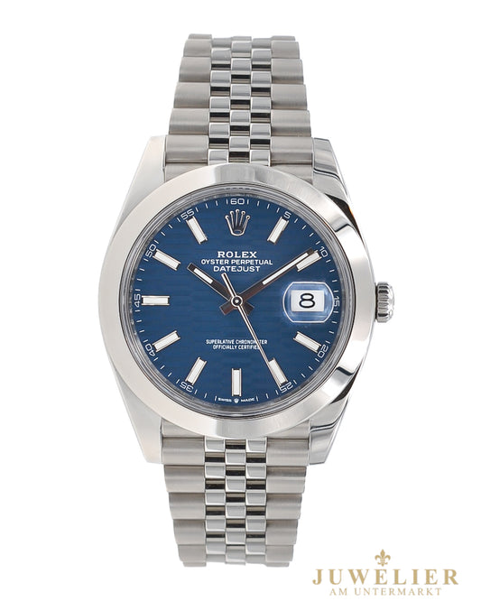 Rolex Datejust 41 I Rare Blue Motiv I Jubilee I Box & Papers I 2023 I Ref. 16300