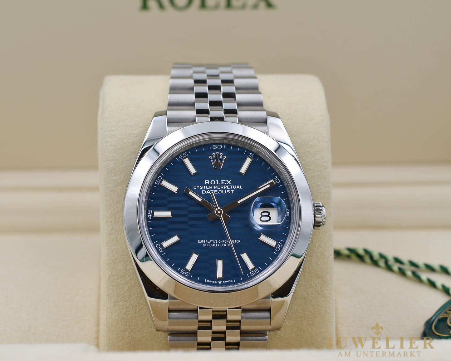 Rolex Datejust 41 I Rare Blue Motiv I Jubilee I Box & Papers I 2023 I Ref. 16300