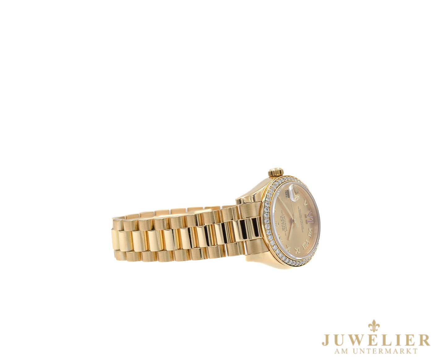 Rolex Datejust 31 I Diamond Bezel I Ruby I Yellowgold 18kt. I LC 100 I Box & Papers
