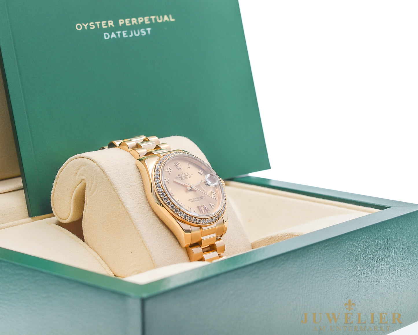 Rolex Datejust 31 I Diamond Bezel I Ruby I Yellowgold 18kt. I LC 100 I Box & Papers