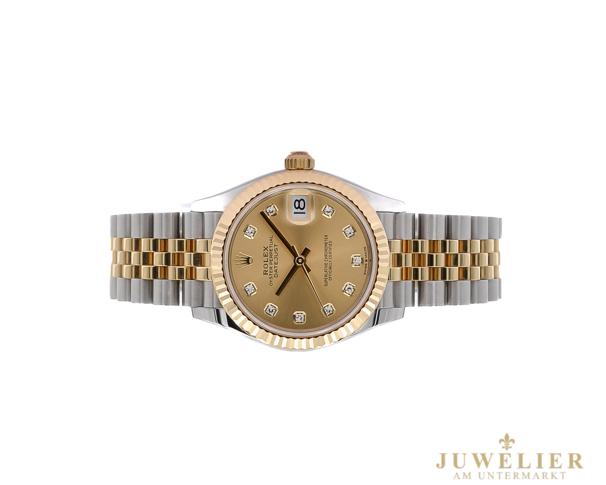 Rolex Datejust 31 I Steel / Gold 18kt. I Jubilee I Diamond Dial I Box & Papers I 2022
