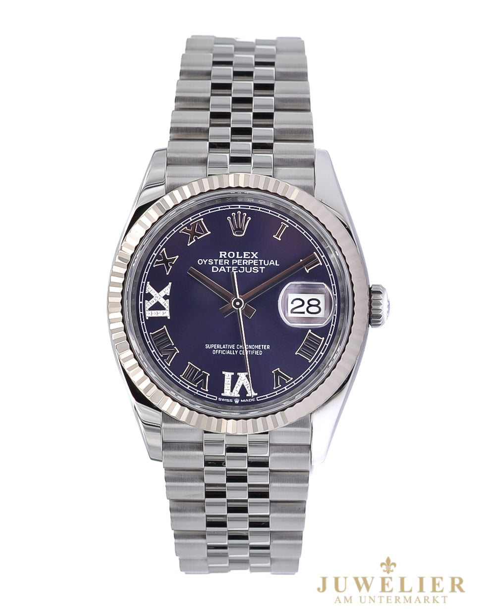 Rolex Datejust 36 I Purple Diamond Dial I Jubilee I Box & Papers I 2024 I 126234