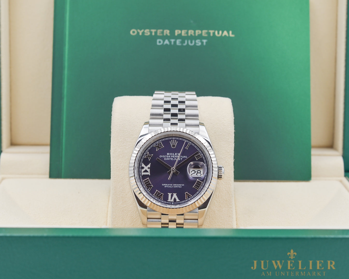 Rolex Datejust 36 I Purple Diamond Dial I Jubilee I Box & Papers I 2024 I 126234