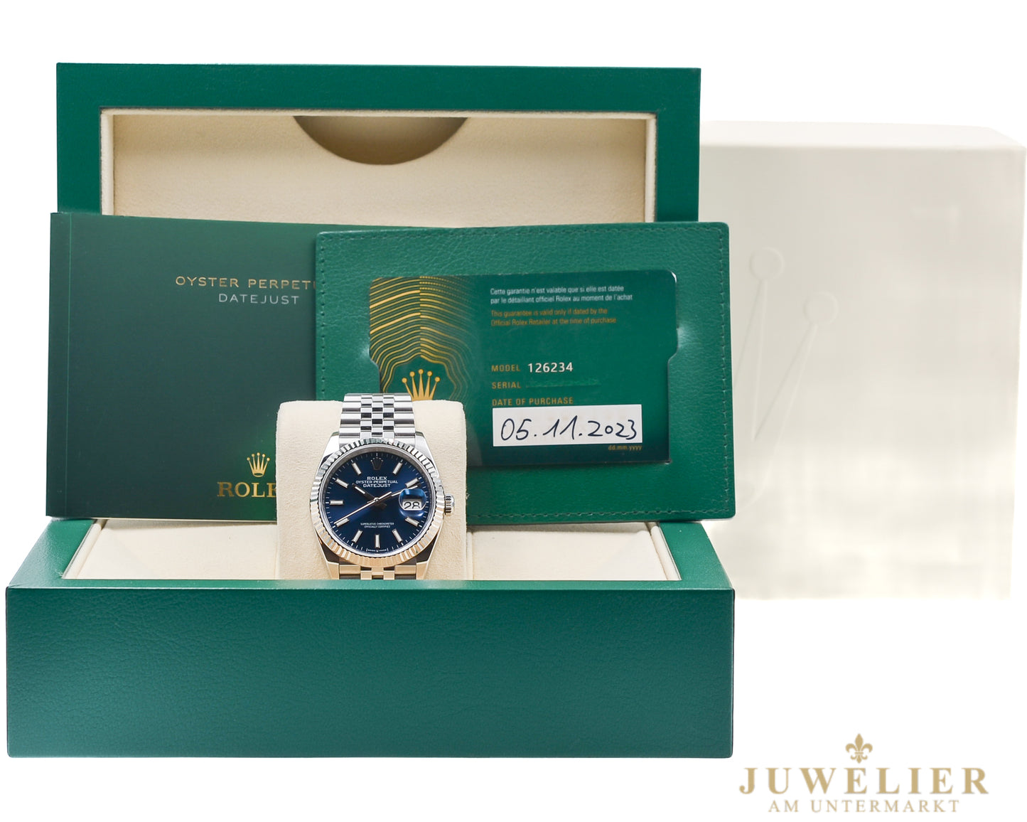 Rolex Datejust 36 I Blue Dial I Jubilee I Box & Papers I 126234