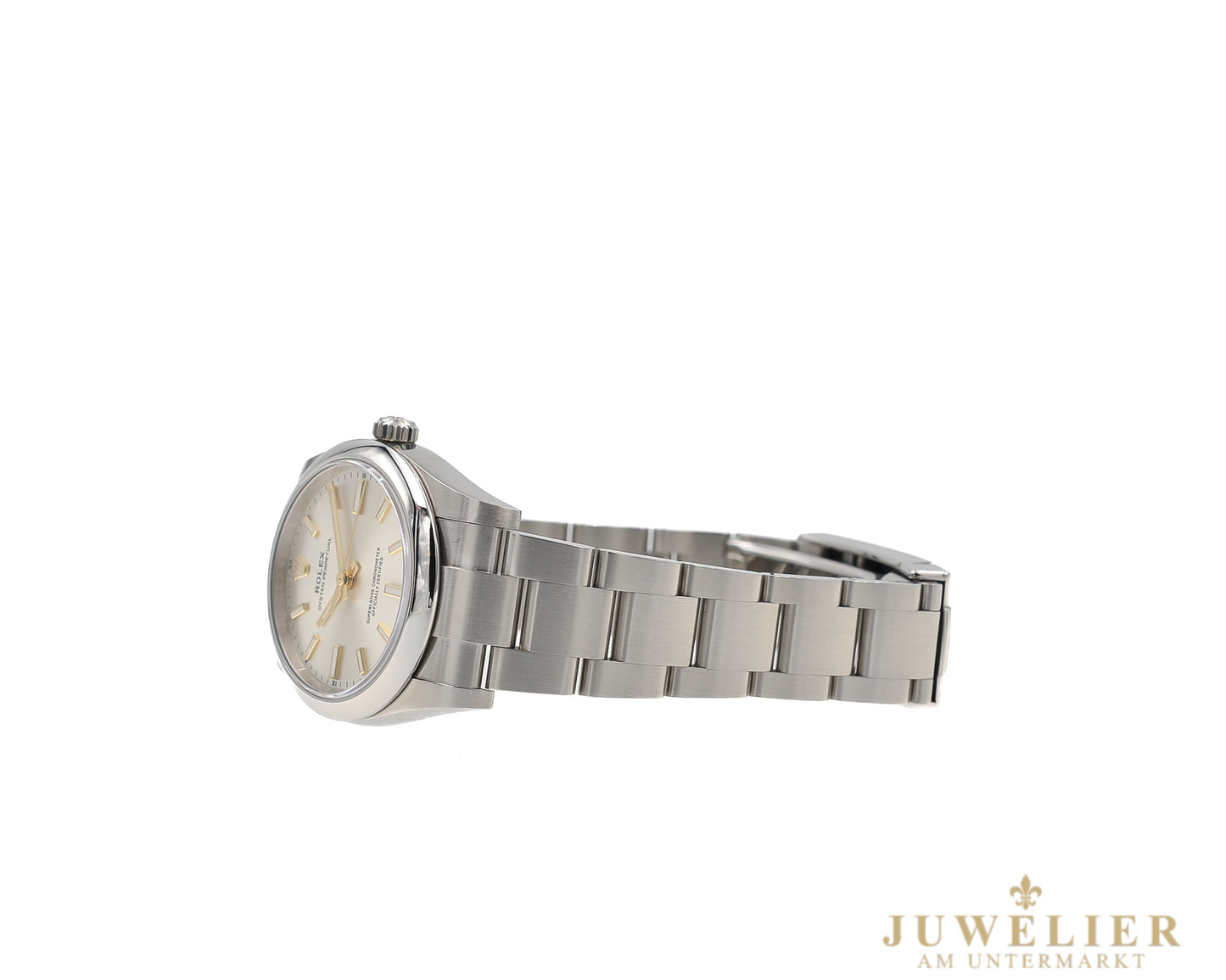Rolex Oyster Perpetual 34 I Silver Dial I Gold Hands I Box & Papers I 2025I 124200