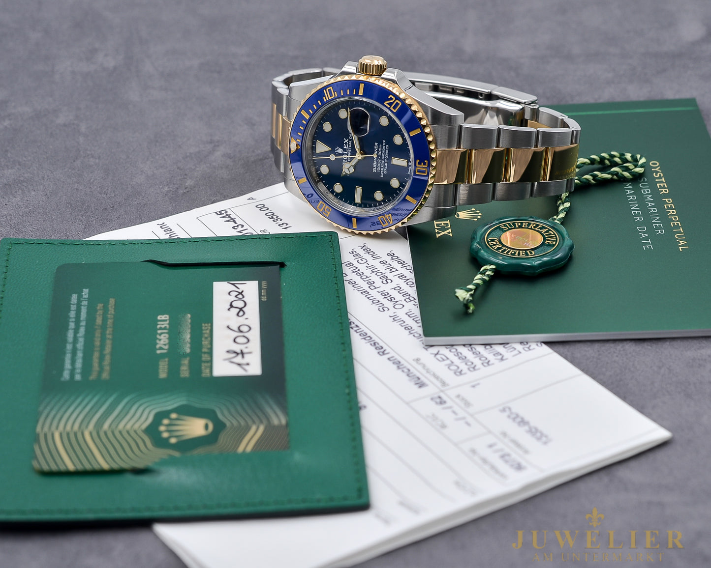 Rolex Submariner Date 41 I Blusy I LC 100 I Bicolor 18kt. I Full-Set I 126613LB