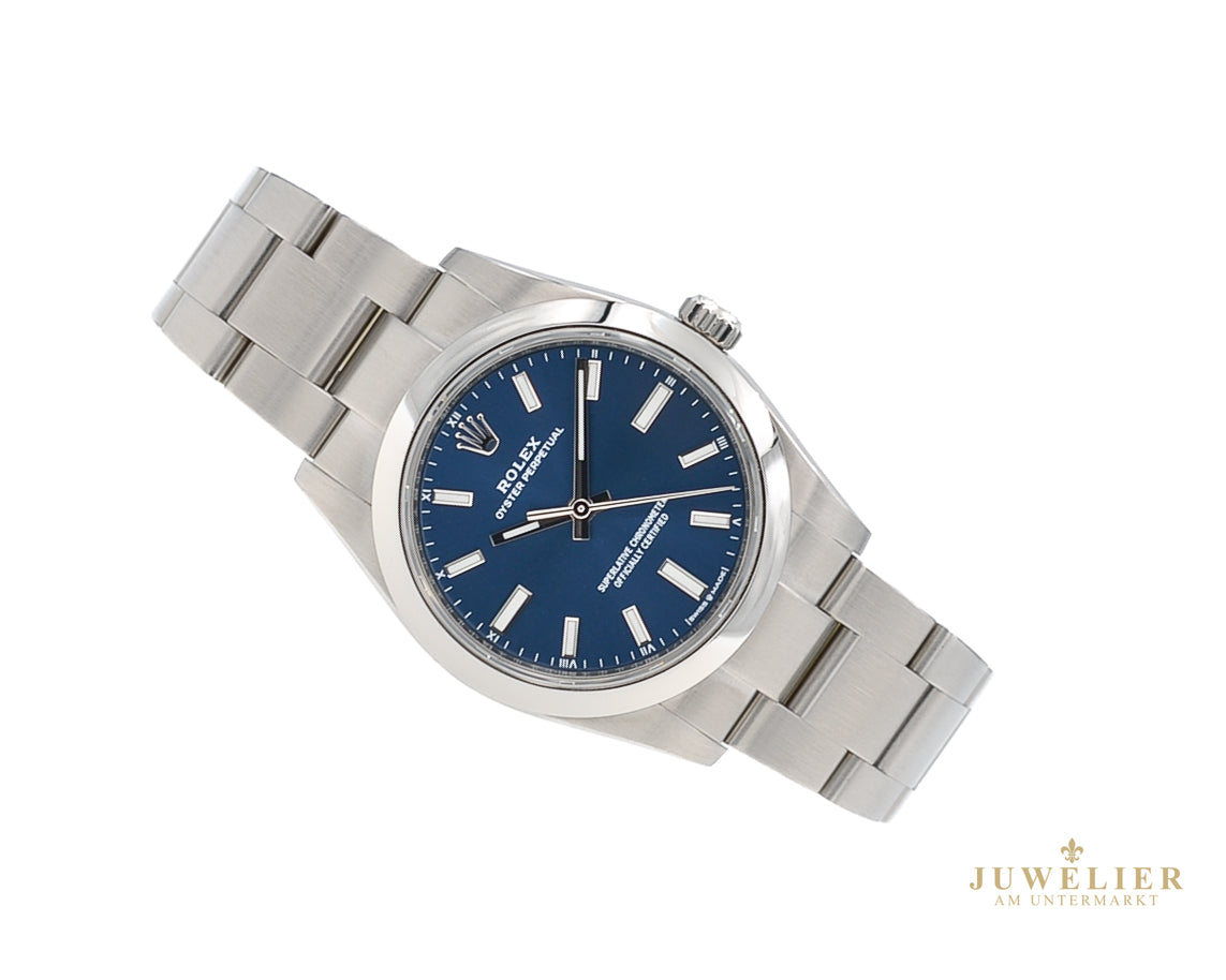 Rolex Oyster Perpetual 34 I Blue Dial I Box & Papers I 2023 I 124200