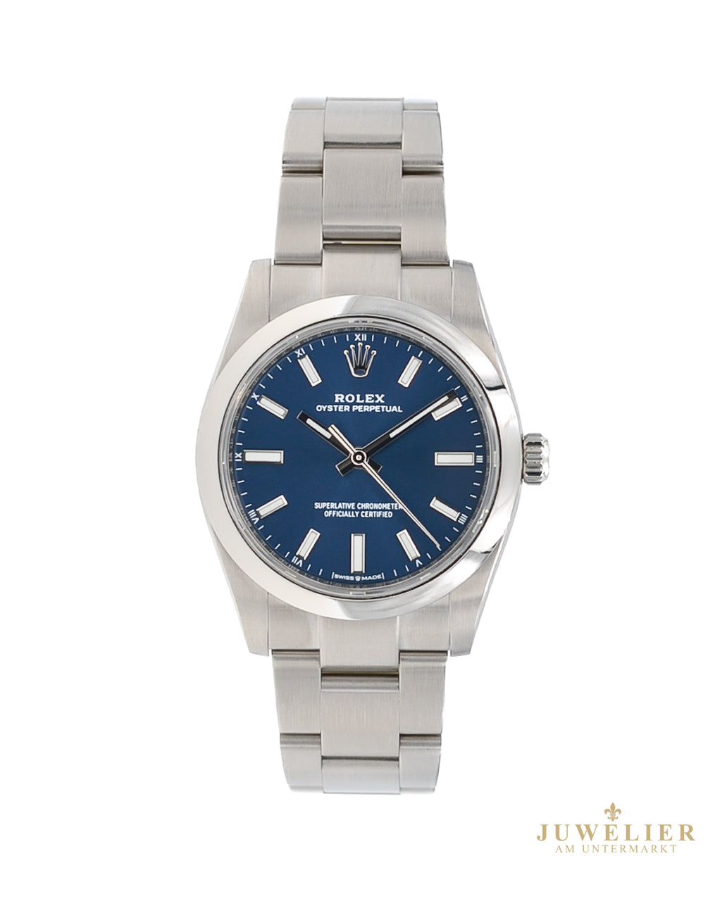 Rolex Oyster Perpetual 34 I Blue Dial I Box & Papers I 2023 I 124200
