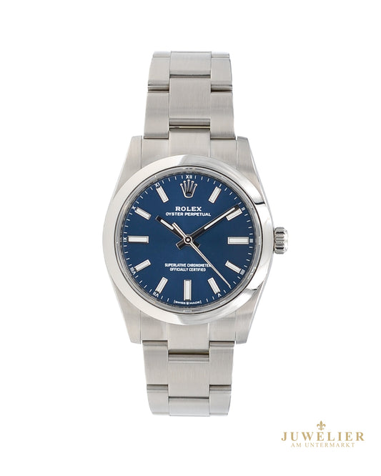 Rolex Oyster Perpetual 34 I Blue Dial I Box & Papers I 2023 I 124200