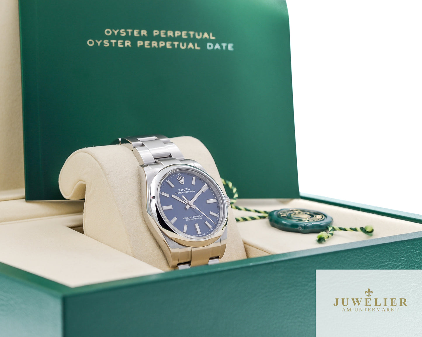 Rolex Oyster Perpetual 34 I Blue Dial I Box & Papers I 2023 I 124200