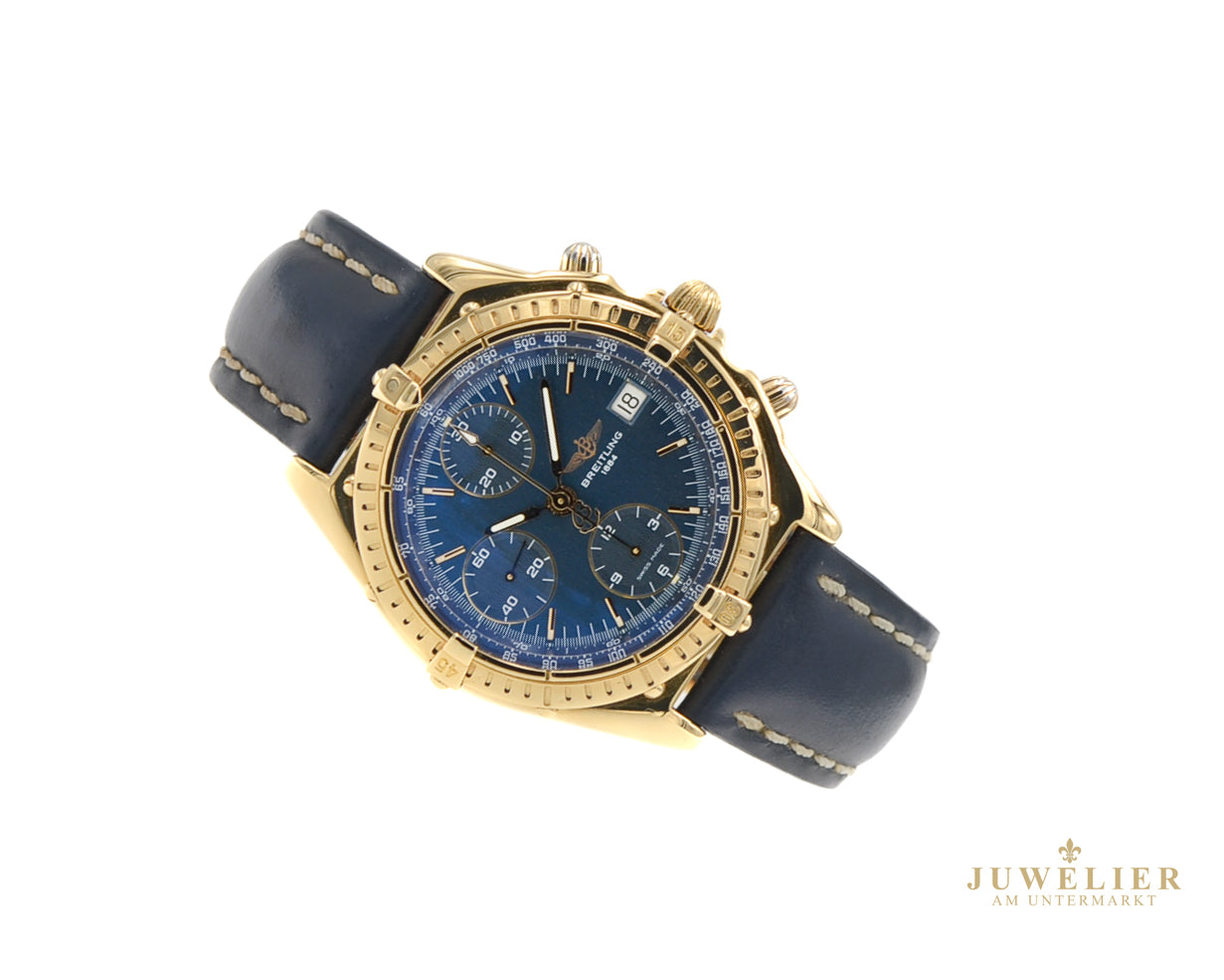 Breitling Chronomat I Yellowgold 18kt. I 39mm I Full-Set I Blue Dial I Ref. K13048
