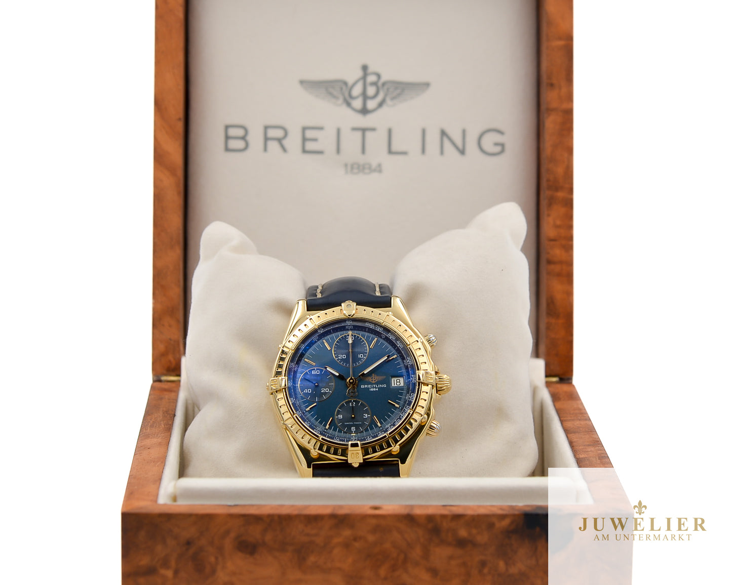 Breitling Chronomat I Yellowgold 18kt. I 39mm I Full-Set I Blue Dial I Ref. K13048