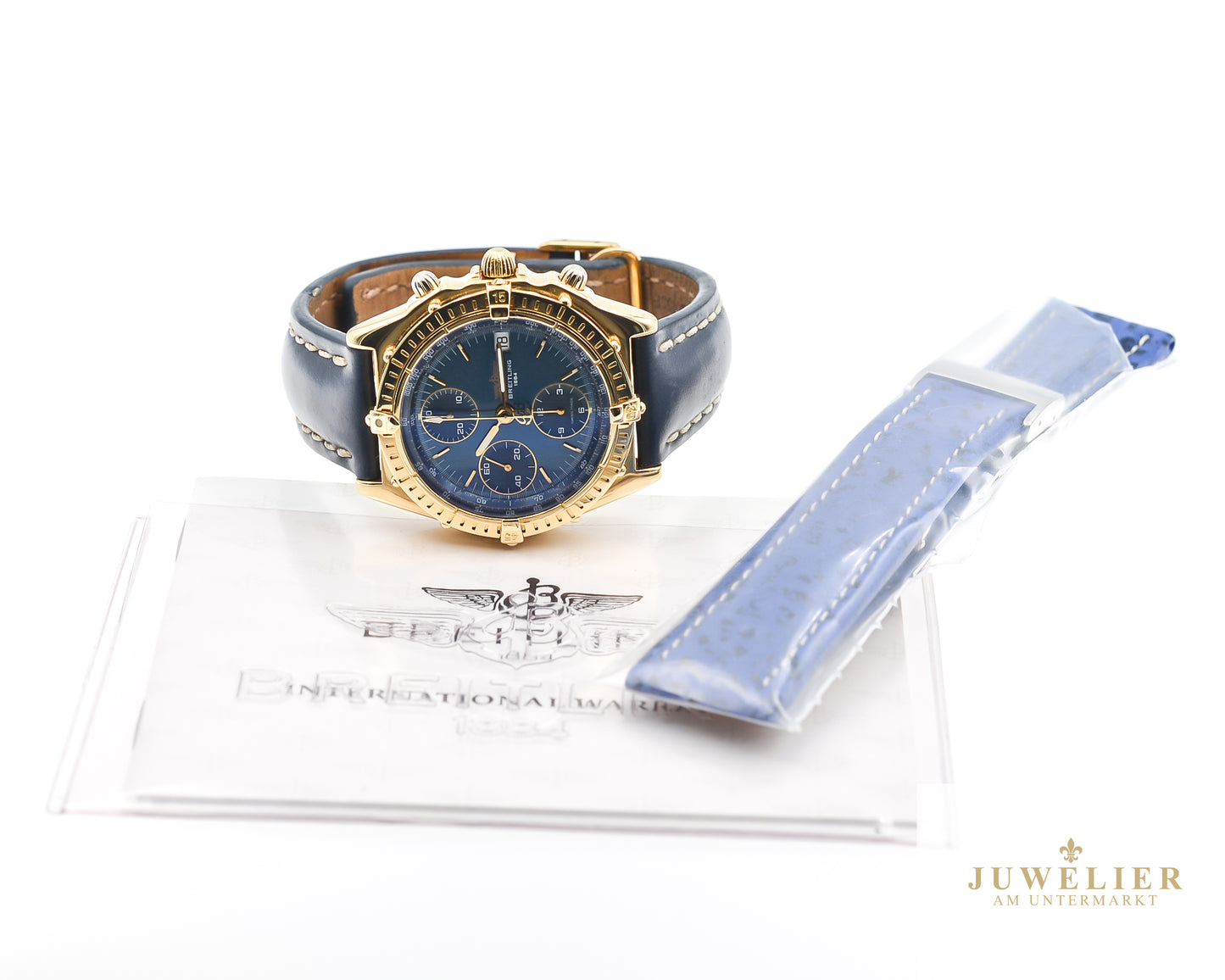 Breitling Chronomat I Yellowgold 18kt. I 39mm I Full-Set I Blue Dial I Ref. K13048