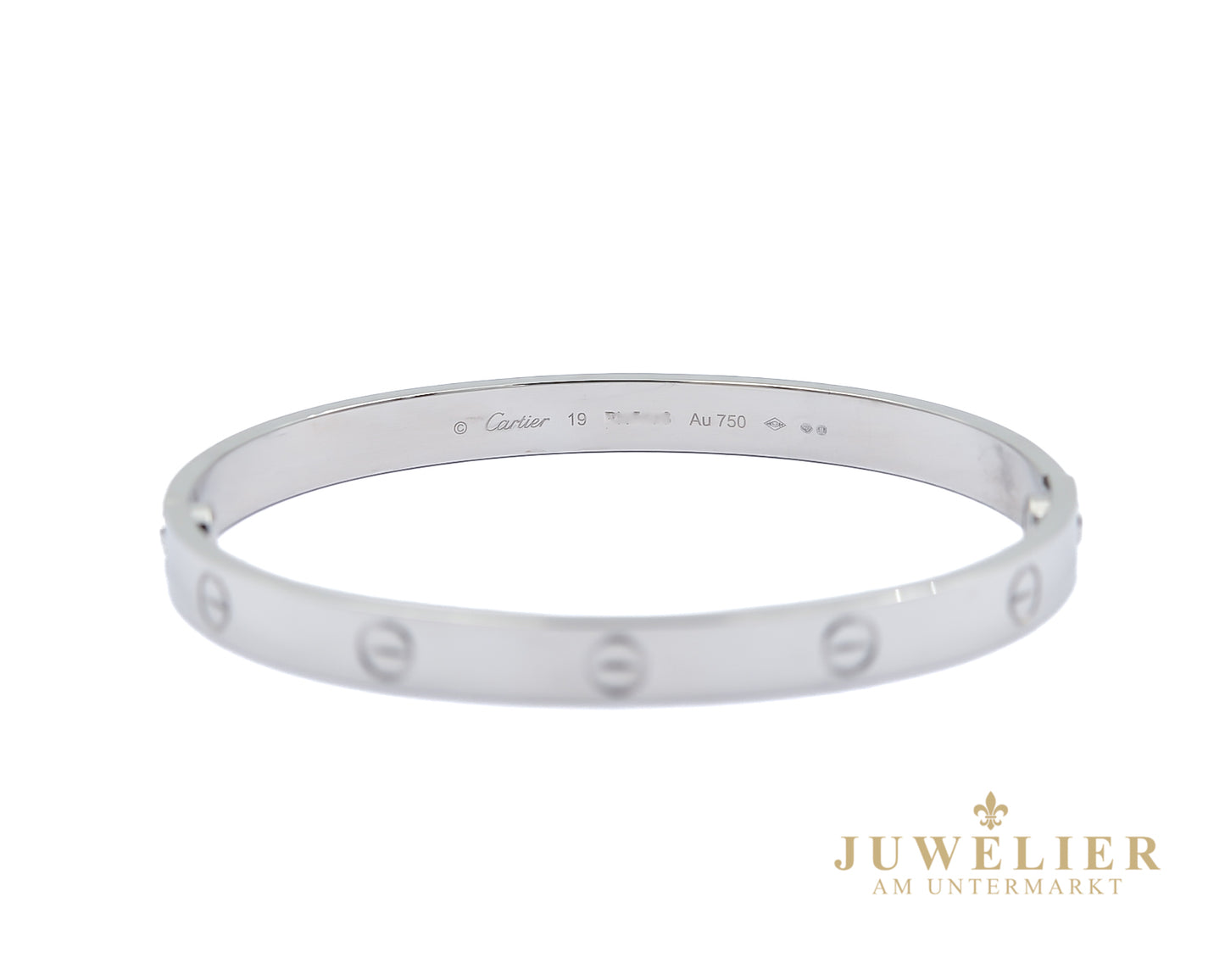 Cartier LOVE Armreif I Großes Modell I Weißgold 750 I Gr. 19 I Box & Zertifikat 2022