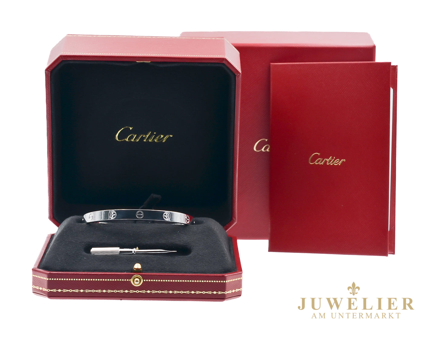 Cartier LOVE Armreif I Großes Modell I Weißgold 750 I Gr. 19 I Box & Zertifikat 2022
