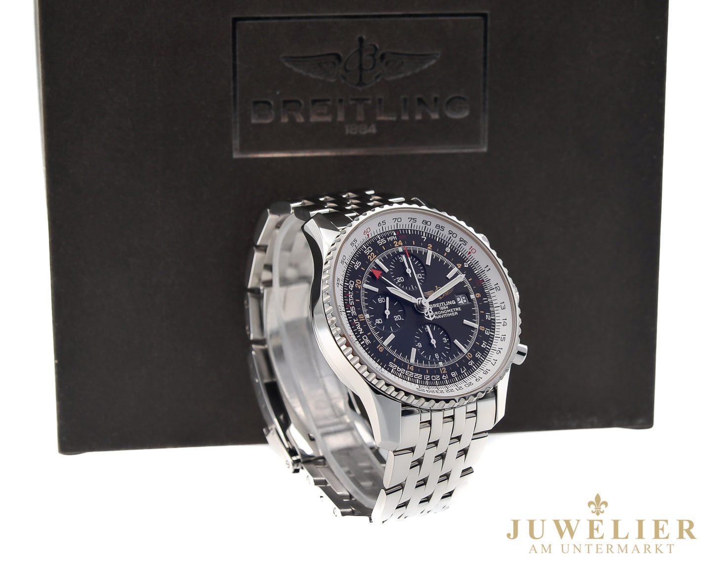 Breitling Navitimer World I Steel I 46mm I Box & DE Papers I Ref. A2432212