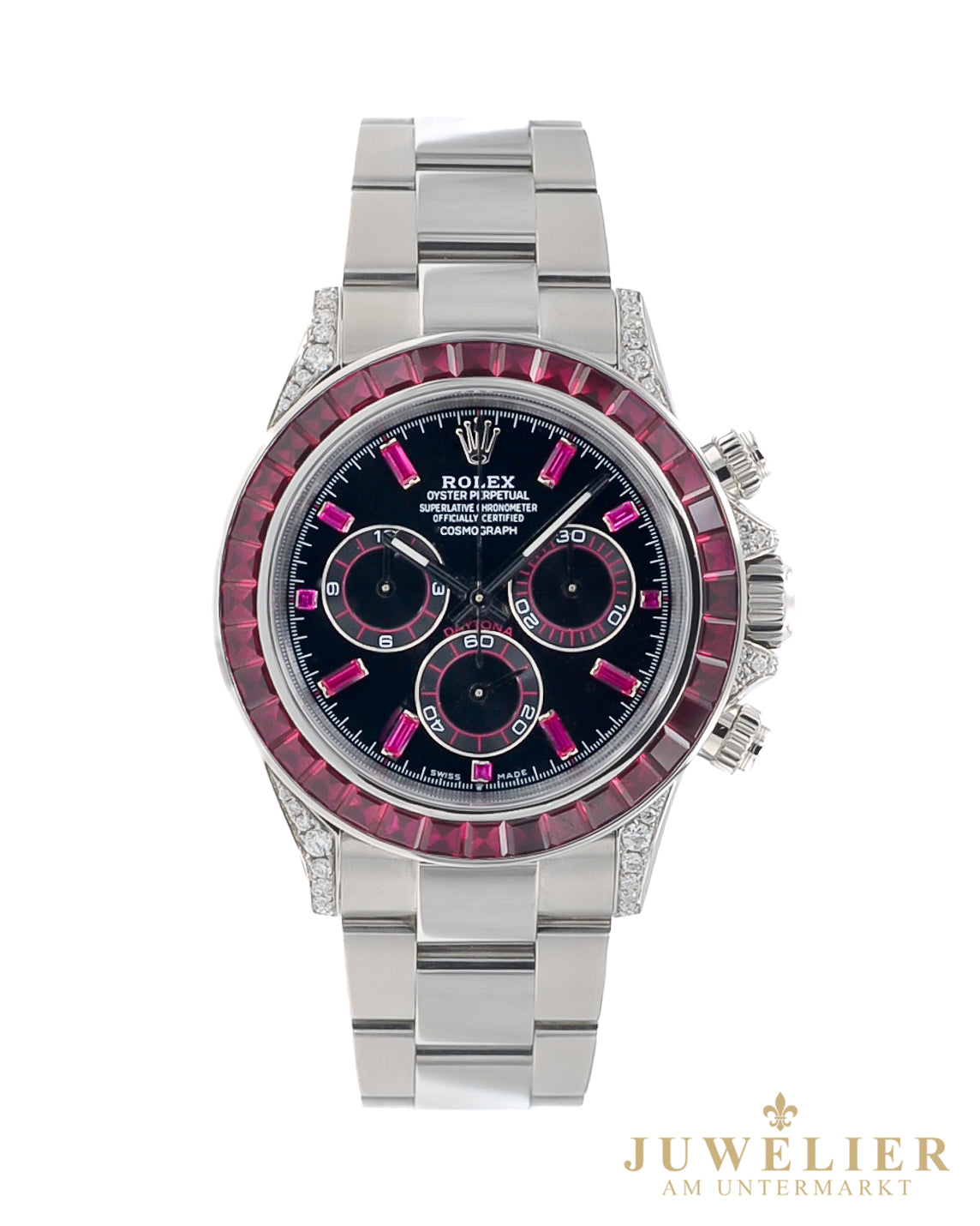 Rolex Daytona I Ruby Diamond Setting I Aftermarket I Steel I Box & Papers I 2016
