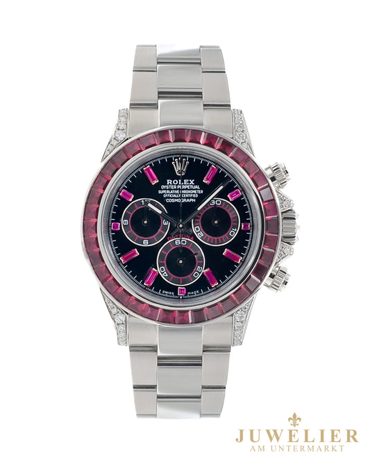 Rolex Daytona I Ruby Diamond Setting I Aftermarket I Steel I Box & Papers I 2016