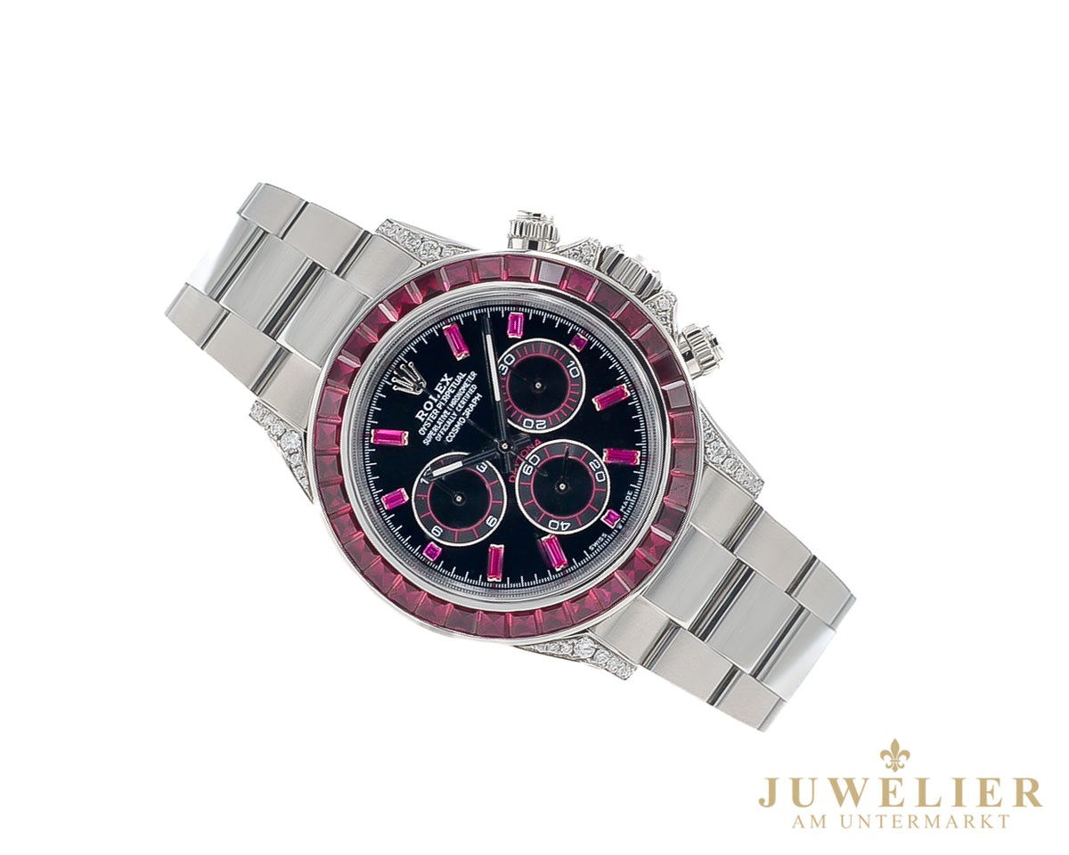 Rolex Daytona I Ruby Diamond Setting I Aftermarket I Steel I Box & Papers I 2016