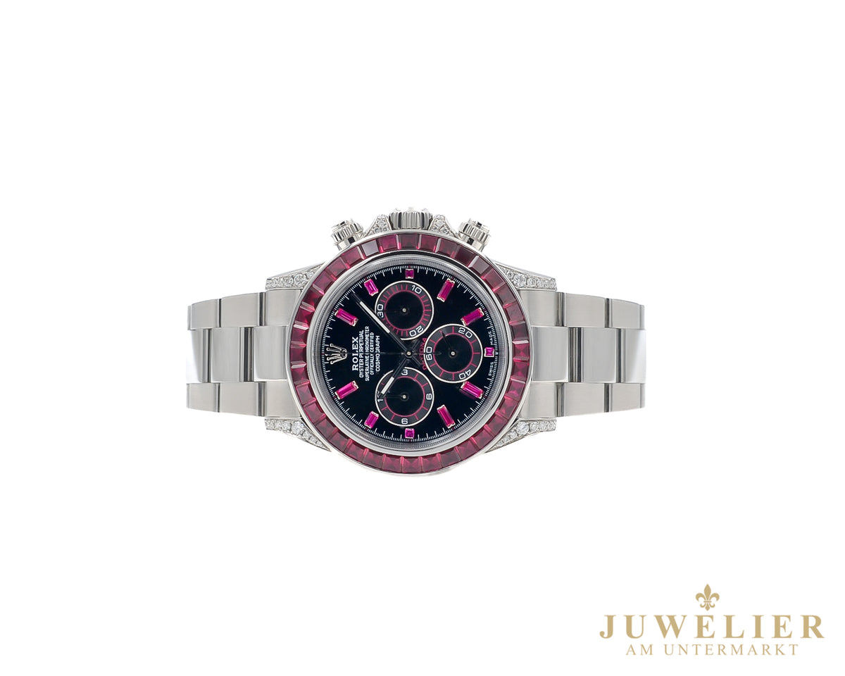 Rolex Daytona I Ruby Diamond Setting I Aftermarket I Steel I Box & Papers I 2016